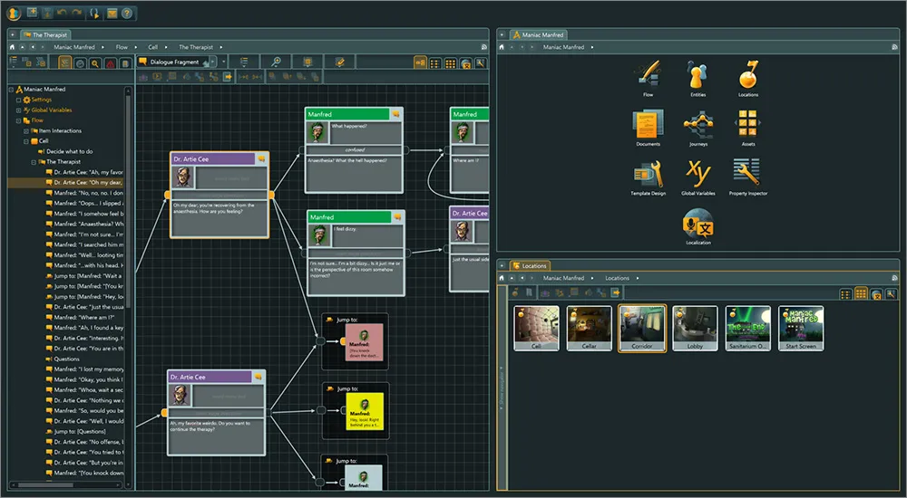 User Interface of articy:draft